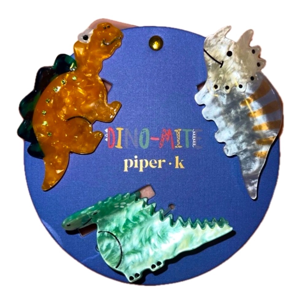 NWT 🦕🦖 Piper K Dino Mite! Hair Claw Clips set of 3 dinosaurs